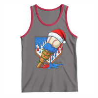 Christmas Baseball Ice Cream Drip Tank Top Santa Sports Player Xmas Light Boys Baseball Bat - Wonder Print Shop