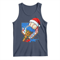 Christmas Baseball Ice Cream Drip Tank Top Santa Sports Player Xmas Light Boys Baseball Bat - Wonder Print Shop