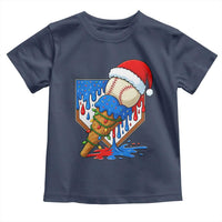 Christmas Baseball Ice Cream Drip Toddler T Shirt Santa Sports Player Xmas Light Boys Baseball Bat - Wonder Print Shop