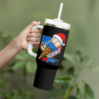 Christmas Baseball Ice Cream Drip Tumbler With Handle Santa Sports Player Xmas Light Boys Baseball Bat - Wonder Print Shop