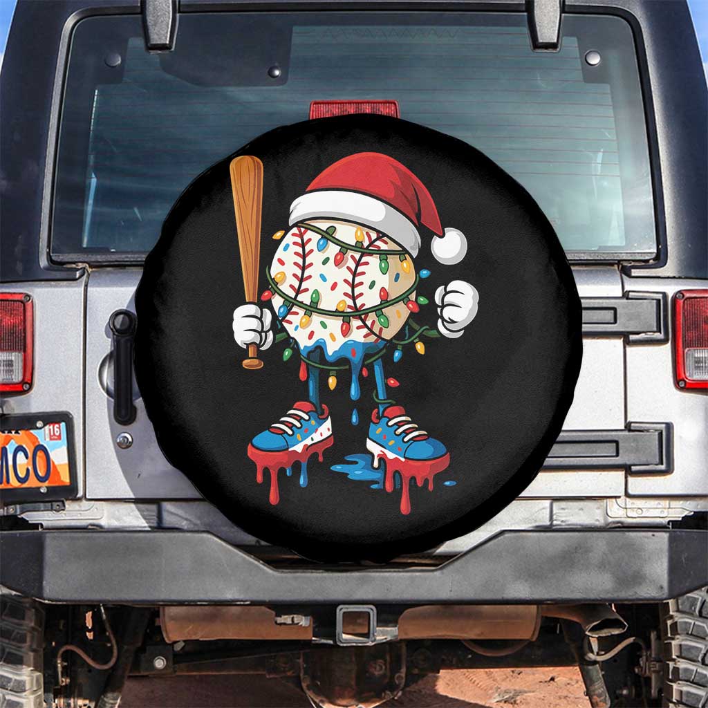Christmas Baseball Ice Cream Drip Spare Tire Cover Santa Sports Xmas Baseball Player TS10