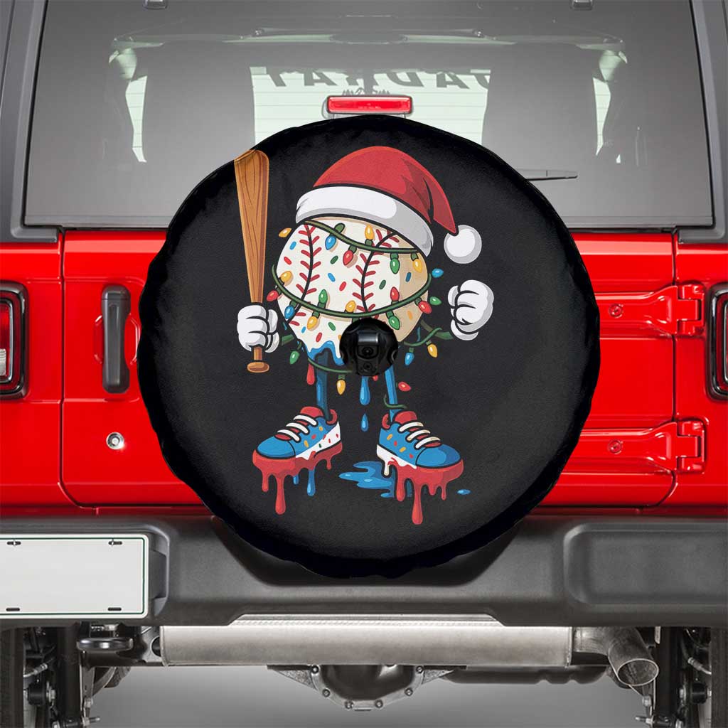 Christmas Baseball Ice Cream Drip Spare Tire Cover Santa Sports Xmas Baseball Player TS10