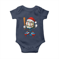 Christmas Baseball Ice Cream Drip Baby Onesie Santa Sports Xmas Baseball Player - Wonder Print Shop