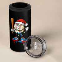 Christmas Baseball Ice Cream Drip 4 in 1 Can Cooler Tumbler Santa Sports Xmas Baseball Player - Wonder Print Shop