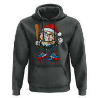 Christmas Baseball Ice Cream Drip Hoodie Santa Sports Xmas Baseball Player - Wonder Print Shop