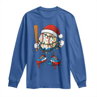 Christmas Baseball Ice Cream Drip Long Sleeve Shirt Santa Sports Xmas Baseball Player - Wonder Print Shop