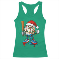 Christmas Baseball Ice Cream Drip Racerback Tank Top Santa Sports Xmas Baseball Player - Wonder Print Shop