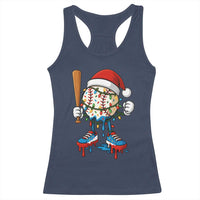Christmas Baseball Ice Cream Drip Racerback Tank Top Santa Sports Xmas Baseball Player - Wonder Print Shop