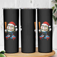 Christmas Baseball Ice Cream Drip Skinny Tumbler Santa Sports Xmas Baseball Player - Wonder Print Shop
