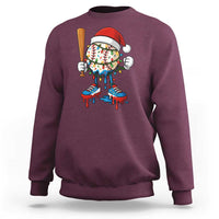 Christmas Baseball Ice Cream Drip Sweatshirt Santa Sports Xmas Baseball Player - Wonder Print Shop