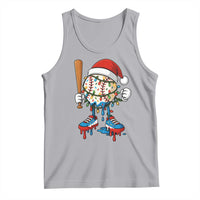 Christmas Baseball Ice Cream Drip Tank Top Santa Sports Xmas Baseball Player - Wonder Print Shop