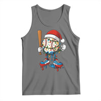 Christmas Baseball Ice Cream Drip Tank Top Santa Sports Xmas Baseball Player - Wonder Print Shop