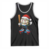 Christmas Baseball Ice Cream Drip Tank Top Santa Sports Xmas Baseball Player - Wonder Print Shop