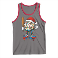 Christmas Baseball Ice Cream Drip Tank Top Santa Sports Xmas Baseball Player - Wonder Print Shop