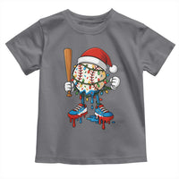 Christmas Baseball Ice Cream Drip Toddler T Shirt Santa Sports Xmas Baseball Player - Wonder Print Shop