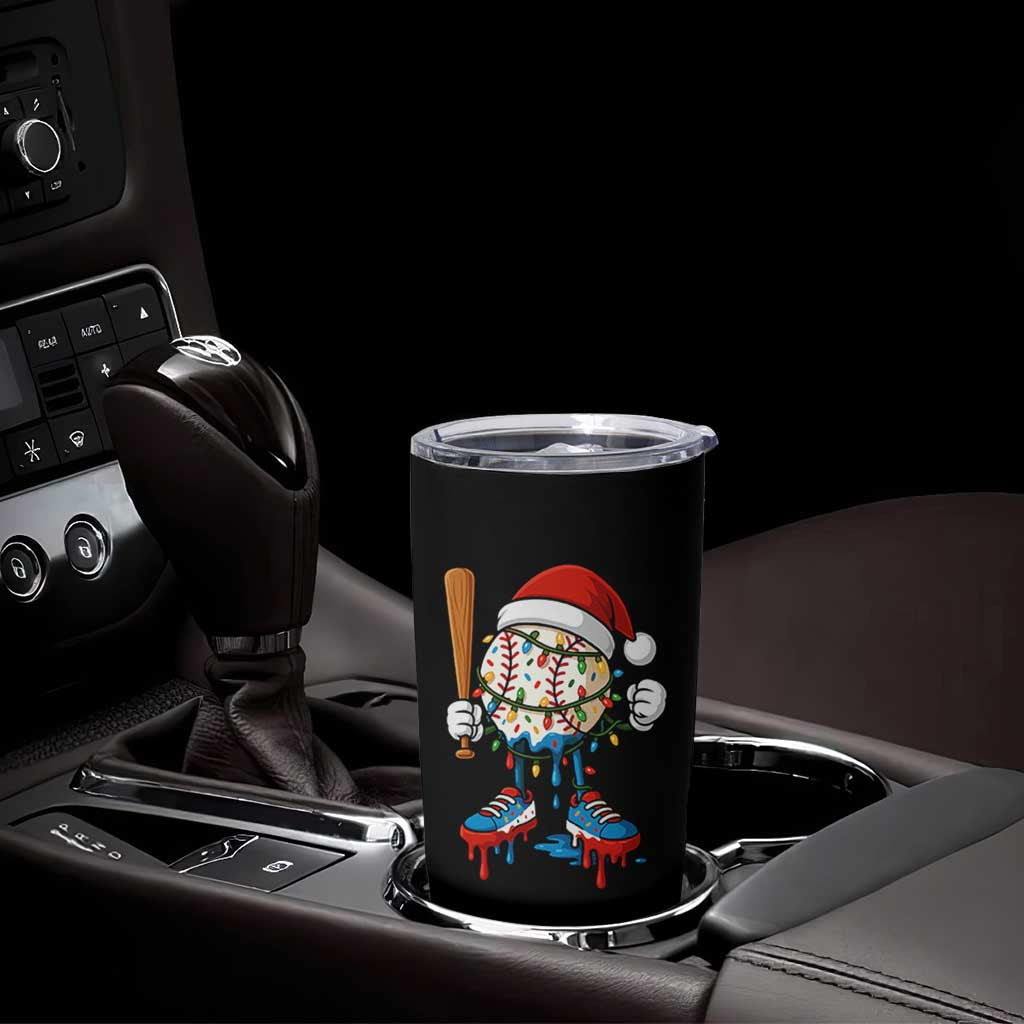 Christmas Baseball Ice Cream Drip Tumbler Cup Santa Sports Xmas Baseball Player - Wonder Print Shop