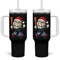 Christmas Baseball Ice Cream Drip Tumbler With Handle Santa Sports Xmas Baseball Player - Wonder Print Shop