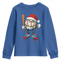 Christmas Baseball Ice Cream Drip Youth Sweatshirt Santa Sports Xmas Baseball Player - Wonder Print Shop