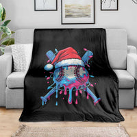 Christmas Baseball Ice Cream Drip Throw Blanket Santa Sports Xmas Light Boys Sprinkles Baseball Bat - Wonder Print Shop