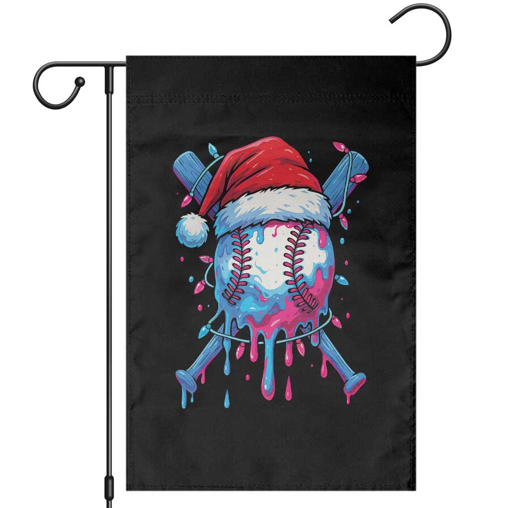 Christmas Baseball Ice Cream Drip Garden Flag Santa Sports Xmas Light Boys Sprinkles Baseball Bat - Wonder Print Shop