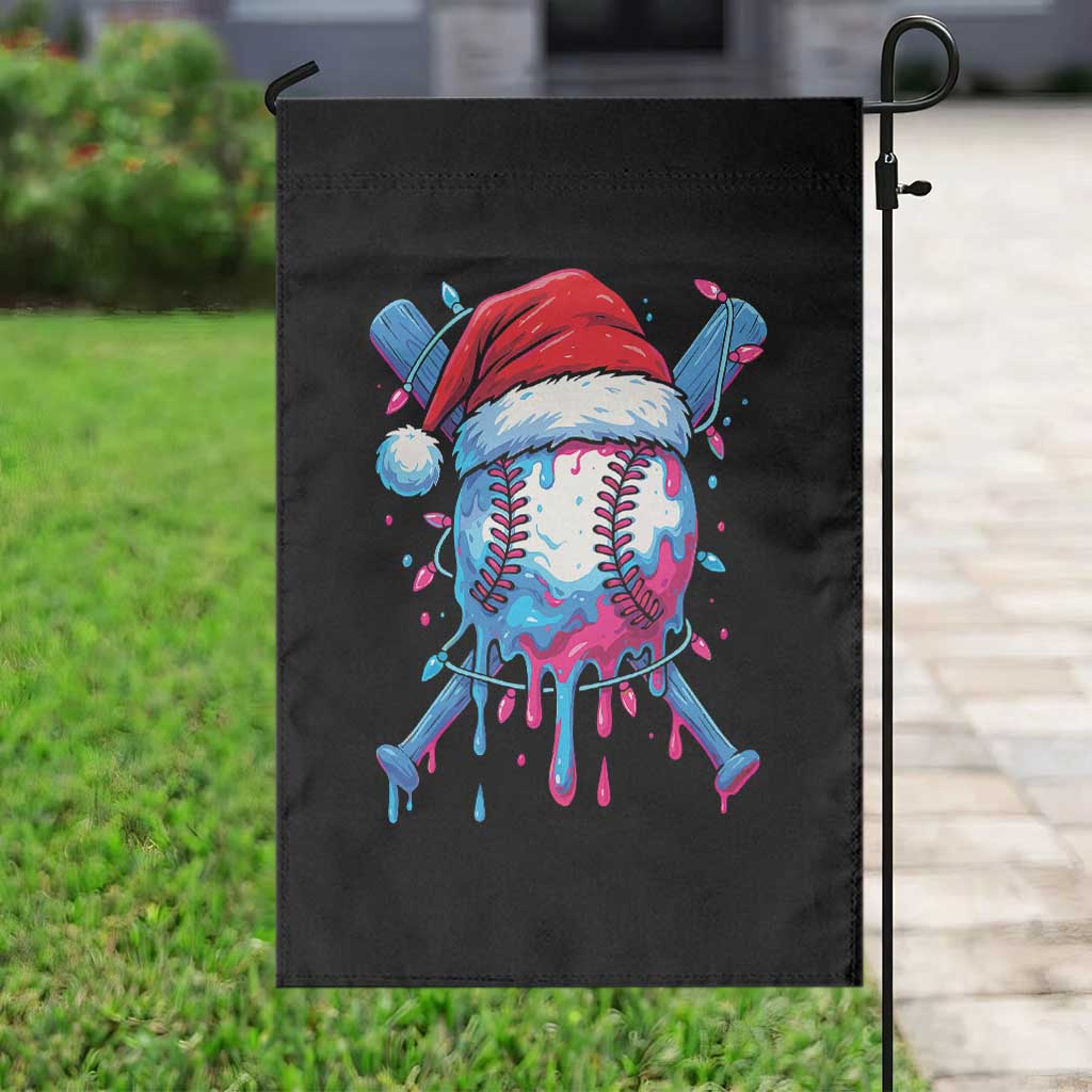 Christmas Baseball Ice Cream Drip Garden Flag Santa Sports Xmas Light Boys Sprinkles Baseball Bat - Wonder Print Shop