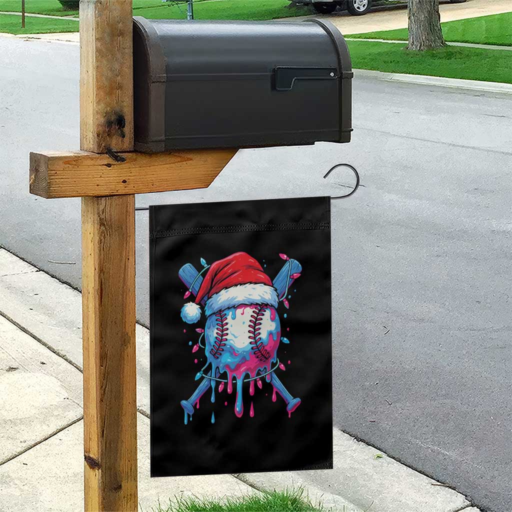 Christmas Baseball Ice Cream Drip Garden Flag Santa Sports Xmas Light Boys Sprinkles Baseball Bat - Wonder Print Shop