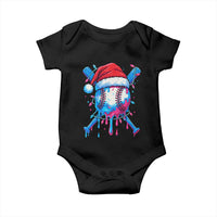 Christmas Baseball Ice Cream Drip Baby Onesie Santa Sports Xmas Light Boys Sprinkles Baseball Bat - Wonder Print Shop