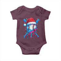 Christmas Baseball Ice Cream Drip Baby Onesie Santa Sports Xmas Light Boys Sprinkles Baseball Bat - Wonder Print Shop