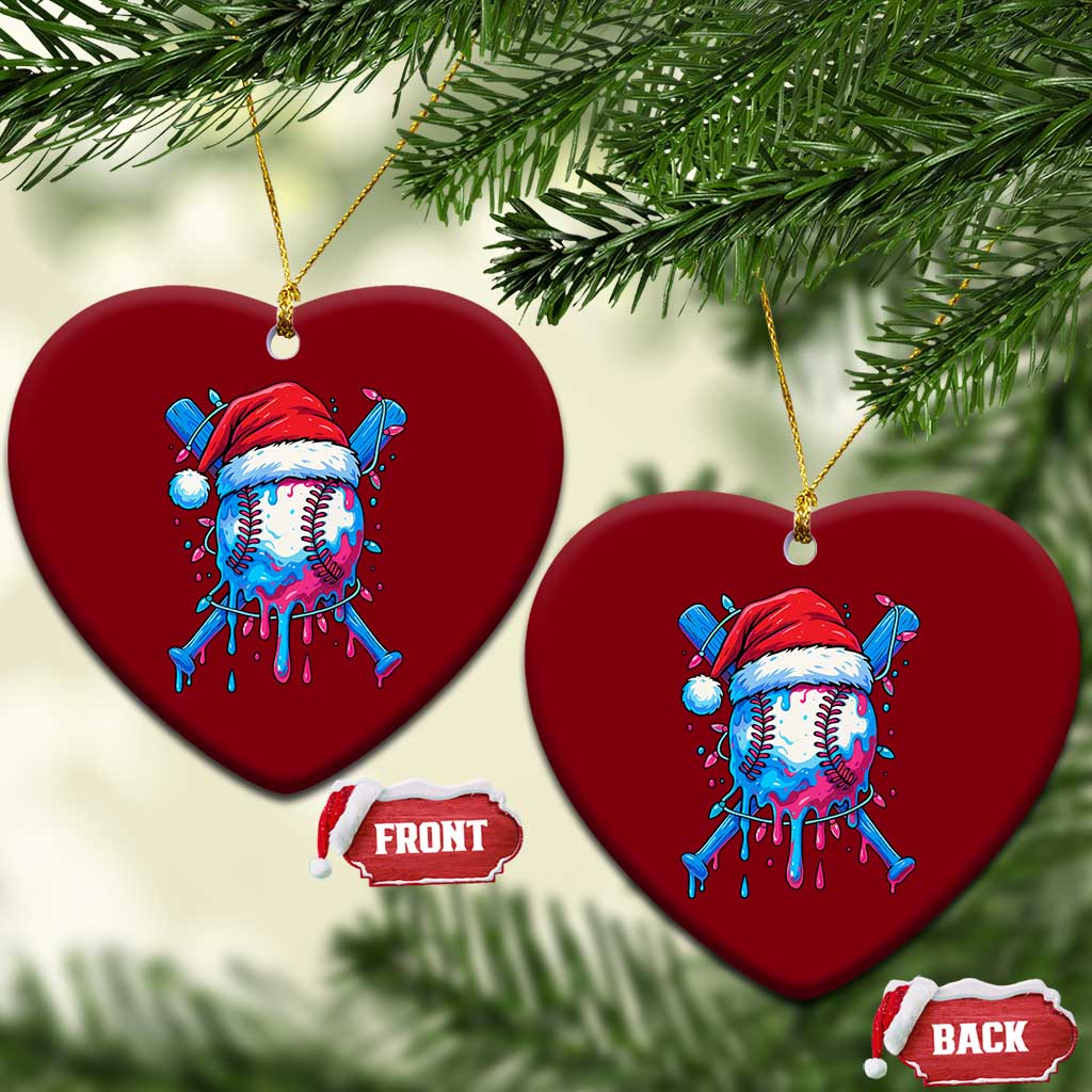 Christmas Baseball Ice Cream Drip Ceramic Ornament Santa Sports Xmas Light Boys Sprinkles Baseball Bat - Wonder Print Shop