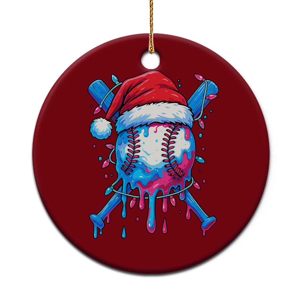 Christmas Baseball Ice Cream Drip Ceramic Ornament Santa Sports Xmas Light Boys Sprinkles Baseball Bat - Wonder Print Shop