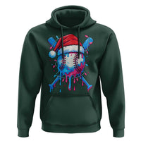 Christmas Baseball Ice Cream Drip Hoodie Santa Sports Xmas Light Boys Sprinkles Baseball Bat - Wonder Print Shop