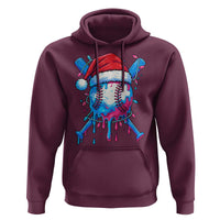 Christmas Baseball Ice Cream Drip Hoodie Santa Sports Xmas Light Boys Sprinkles Baseball Bat - Wonder Print Shop