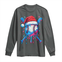 Christmas Baseball Ice Cream Drip Long Sleeve Shirt Santa Sports Xmas Light Boys Sprinkles Baseball Bat - Wonder Print Shop
