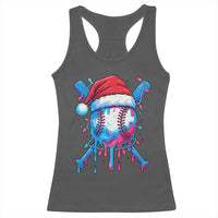 Christmas Baseball Ice Cream Drip Racerback Tank Top Santa Sports Xmas Light Boys Sprinkles Baseball Bat - Wonder Print Shop