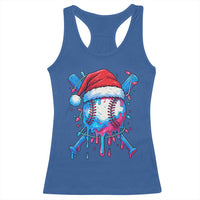 Christmas Baseball Ice Cream Drip Racerback Tank Top Santa Sports Xmas Light Boys Sprinkles Baseball Bat - Wonder Print Shop