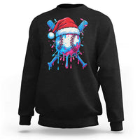 Christmas Baseball Ice Cream Drip Sweatshirt Santa Sports Xmas Light Boys Sprinkles Baseball Bat - Wonder Print Shop