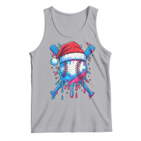 Christmas Baseball Ice Cream Drip Tank Top Santa Sports Xmas Light Boys Sprinkles Baseball Bat - Wonder Print Shop