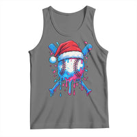 Christmas Baseball Ice Cream Drip Tank Top Santa Sports Xmas Light Boys Sprinkles Baseball Bat - Wonder Print Shop