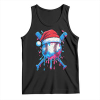 Christmas Baseball Ice Cream Drip Tank Top Santa Sports Xmas Light Boys Sprinkles Baseball Bat - Wonder Print Shop