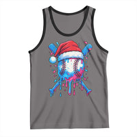 Christmas Baseball Ice Cream Drip Tank Top Santa Sports Xmas Light Boys Sprinkles Baseball Bat - Wonder Print Shop