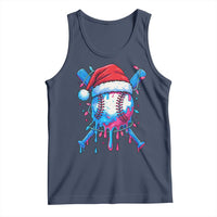 Christmas Baseball Ice Cream Drip Tank Top Santa Sports Xmas Light Boys Sprinkles Baseball Bat - Wonder Print Shop
