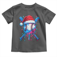 Christmas Baseball Ice Cream Drip Toddler T Shirt Santa Sports Xmas Light Boys Sprinkles Baseball Bat - Wonder Print Shop