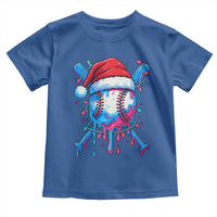 Christmas Baseball Ice Cream Drip Toddler T Shirt Santa Sports Xmas Light Boys Sprinkles Baseball Bat - Wonder Print Shop