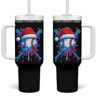 Christmas Baseball Ice Cream Drip Tumbler With Handle Santa Sports Xmas Light Boys Sprinkles Baseball Bat - Wonder Print Shop