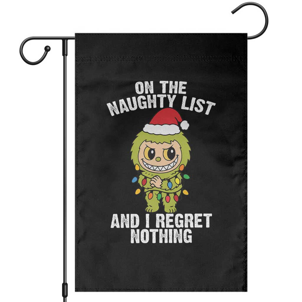 Funny Christmas Garden Flag On the Naughty List I Regret Nothing Kawaii Bubu - Wonder Print Shop