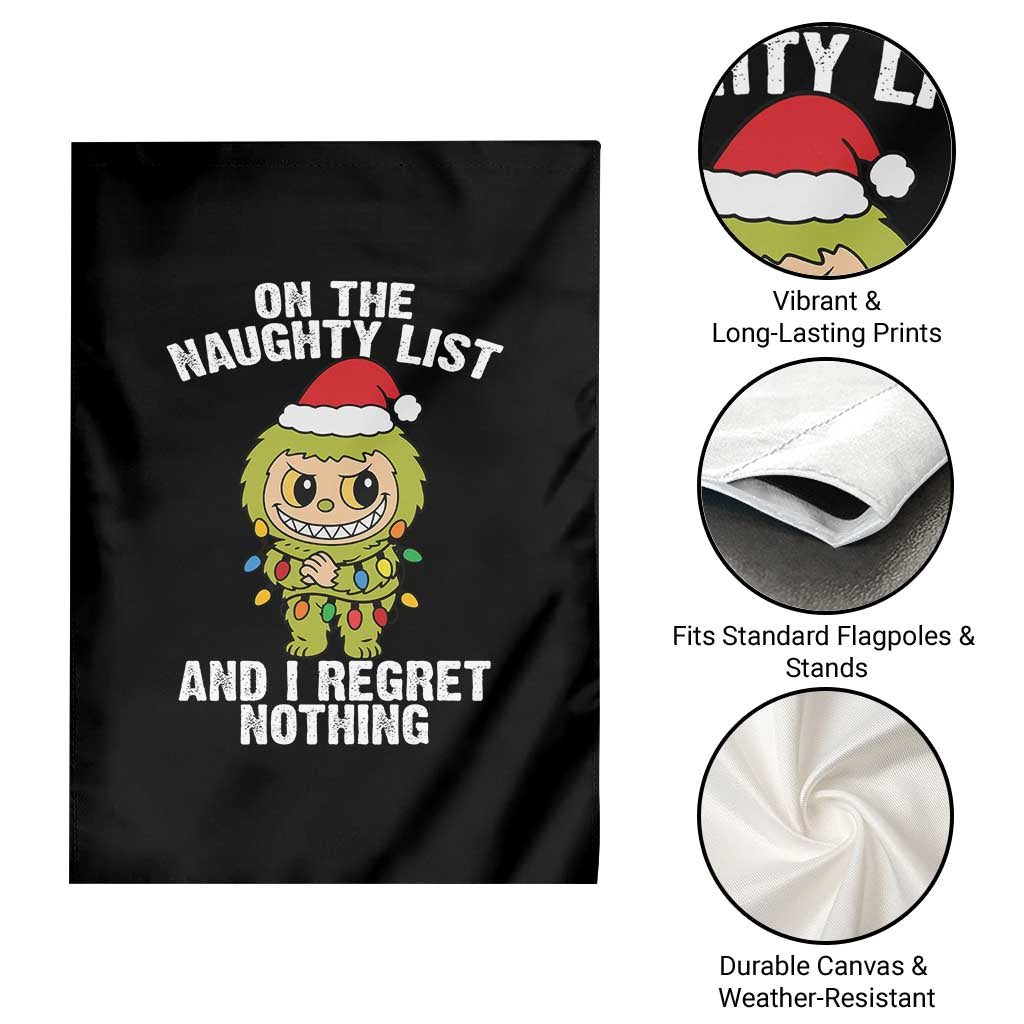 Funny Christmas Garden Flag On the Naughty List I Regret Nothing Kawaii Bubu - Wonder Print Shop