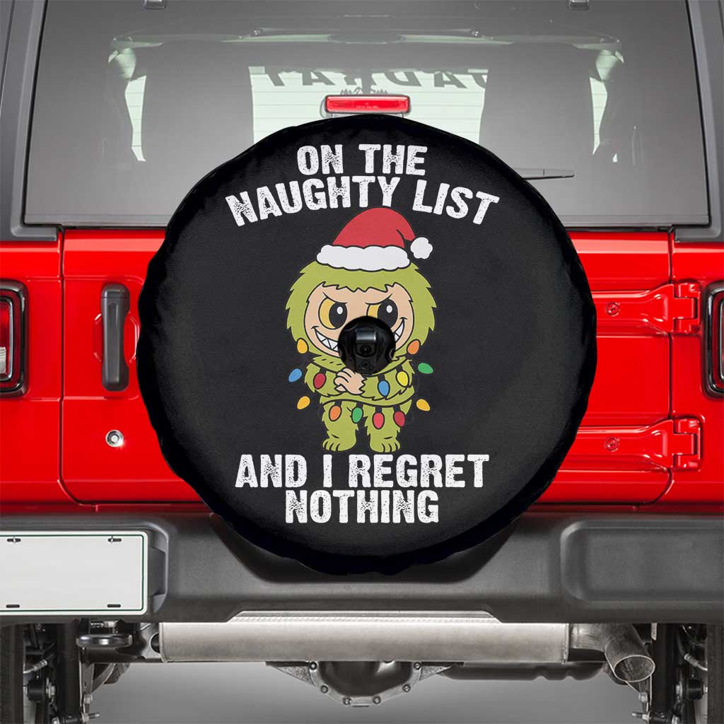 Funny Christmas Spare Tire Cover On the Naughty List I Regret Nothing Kawaii Bubu - Wonder Print Shop
