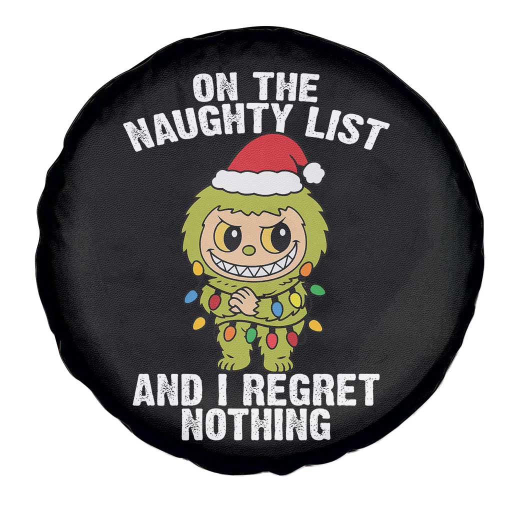 Funny Christmas Spare Tire Cover On the Naughty List I Regret Nothing Kawaii Bubu - Wonder Print Shop