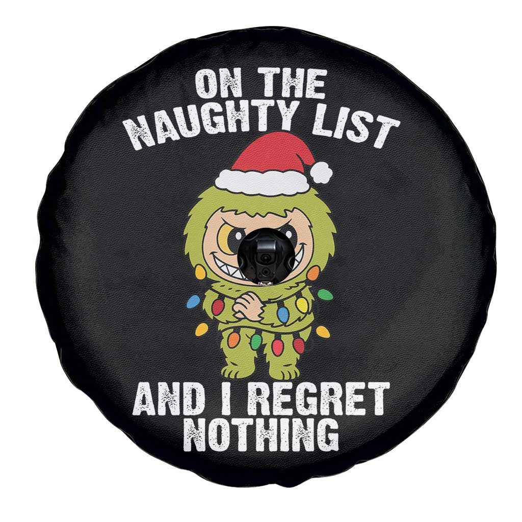 Funny Christmas Spare Tire Cover On the Naughty List I Regret Nothing Kawaii Bubu - Wonder Print Shop