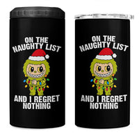 Funny Christmas 4 in 1 Can Cooler Tumbler On the Naughty List I Regret Nothing Kawaii Bubu - Wonder Print Shop